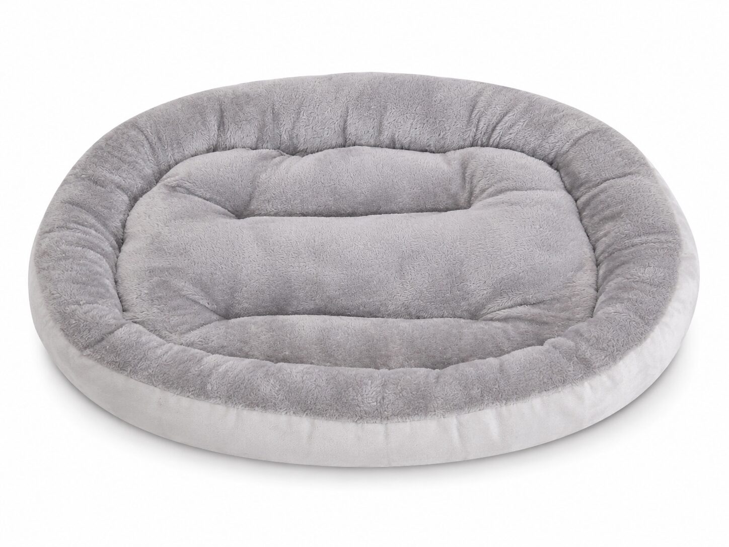 Cama Ovalada Acolchada para Perros y Gatos – Color Gris
